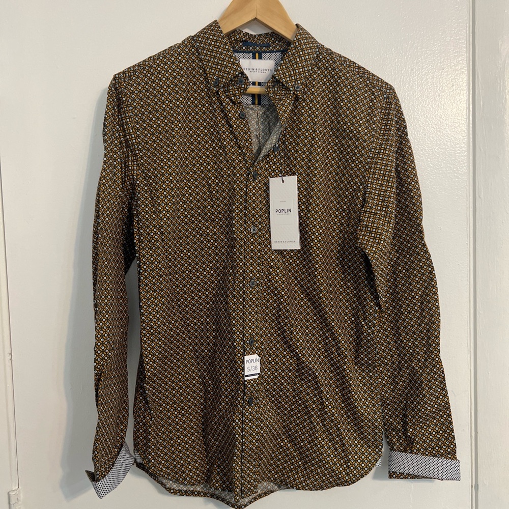 Denim & Flower Men's  Geometric Print Button-Down Shirt Ricky Singh